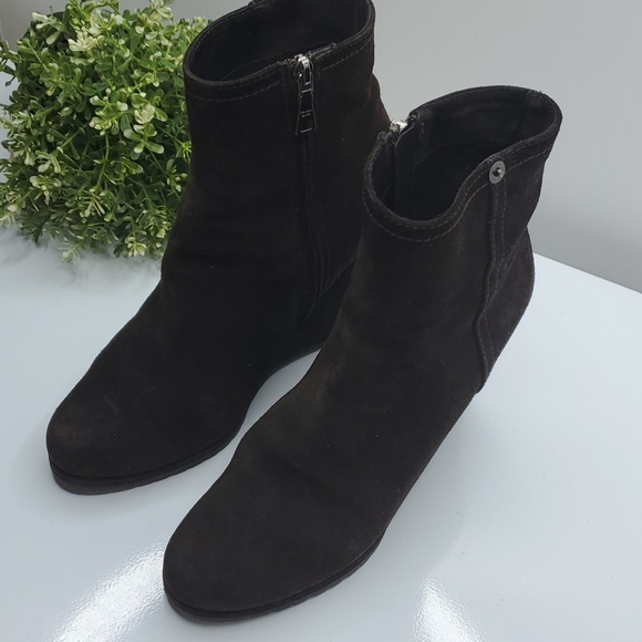 prada brown sude wedge  booties - Picture 2 of 5